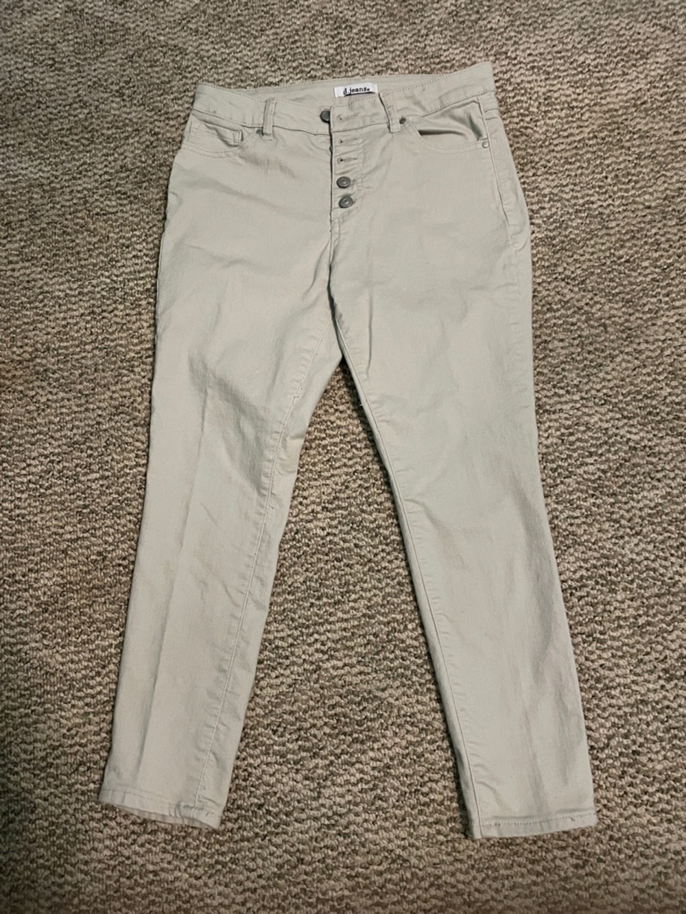 d. jeans High-Rise Button-Fly Beige Women's Jeans